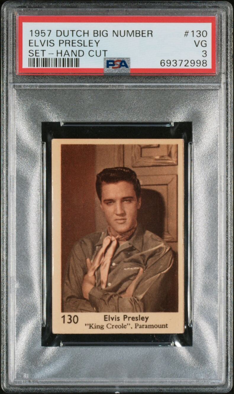 1957 Rare Dutch Big Number Elvis Presley PSA 3 Only 1 Graded King Elvis Card 130